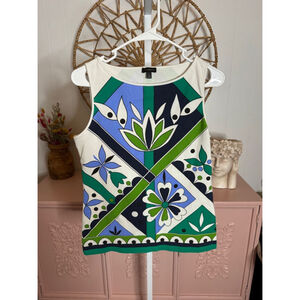 Women's Talbots Tank Top‎ - Size S - White/Blue